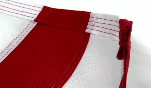 Double Fold 4 Rows of Stitching on Fly End